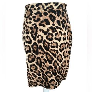 Kelly & Diane Leopard All Over Print Skirt Womens Size 8 Party Dance